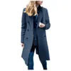 Kvinnor Vinter Lapel Ull Coat Trench Jacket Long Overcoat Outwear Höst Vinter Dropshipping Storlek Fritid Arbete Kläder Försäljning T200110