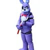 2019 Fabriksrea heta fem nätter på Freddy FNAF Toy Creepy Purple Bunny maskot Kostymdräkt Halloween Jul Födelsedagsklänning