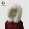 Real Raccoon Dog Fur Collar Fritid Varma Kvinnor Vinter Artificial Coat XS-4XL1