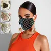 Bling Máscaras Sequins europeu face americano Popular Design Boca da tampa verão Dustproof respirável Máscara lavável reutilizável Adulto Máscara LSK1127