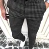 Męskie spodnie męskie spodnie w kratę męskie socjalne slim fit streetwear odzież spodnie dresowe joggers casual biznes miękki miękki moda