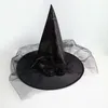 Cappelli a tesa larga da festa Halloween cappello da mago partito design speciale berretto da zucca accessorio da strega grande increspato da donna258l