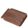 MVA Mens Card Bag حاملي بطاقة جلدية أصلية حامل بطاقة هوية عتيقة حزمة عملة نقدية قصيرة 3162