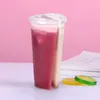 600 ML Kalp Şeklinde Çift Paylaşımlı Bardak Şeffaf Plastik Tek Kullanımlık Kapaklı Bardak Sevgili Çift için Süt Çay Suyu Bardak