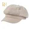 Jesień kobiety pu berets fashion retro koronkowy szwał ośmiokątna czapka żeńska gęsta ciepłe zimowe czapki newsboy kapelusz rh9673397