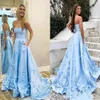 2021 Chic Sweetheart Prom Dresses Butterfly Appliques Graduation Party Chowns med fickor Satin Prom Aftonklänning