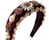 Pałąki węzłowe dla kobiet Knoted Pearl Colorful Rhinestone z klejnotem z koralikami szerokopasmowe opaski na głowę dla dziewczynki bohemian fryzjer2836356