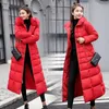 Inverno 2020 ispessimento caldo giacca imbottita in cotone da donna Giacca lunga Cappotto antivento da donna con cintura e Parka