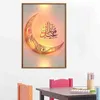 Muslim Eid Canvas Painting Ramadan Festival Moon Lamp Crescent Posters Living Room Corridor Porch Decoration Painting Pictures1