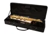 Vendita caldi Sassofono Baritono bemolle Bassa A Oro lacca rosa Brass Bell professionale strumento musicale con il caso