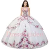 Fascinerende afneembare mouwen Quinceanera jurk floral boho chic appliques rhombus sleutelgat halter halslijn paardenhaar geschulpte tule