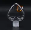 50ml Heart Shape Hand Sanitizerflaska med nyckelring Hook Clear plastfyllningsbara behållare Resorflaska DA986