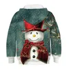 Kerst Baby Kinderkleding Nieuwste Kerstman Tops Digitaal bedrukte kinderhoodie Losse oversized kindersweaters voor herfst en winter