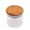 Four Different Size Glass Stash Jar With Bamboo Lid Herb Storage Container Portable Travel Tobacco Stash Jar Spice Bottle