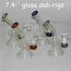 Hookahs Mini Glass Bongs 14mm Female Joint 7.4 inch Oil Rigs Thick Pyrex Water Pipes Dab Rig Reclaim Ashcatcher