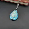 Copper wire winding Water drop tree of life necklace Color changing ripple Power Stone Necklaces hip hop jewelry