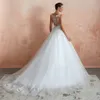 Vestido De baile Jiayigong, Vestido De novia Sexy con cuello en V, sin mangas, apliques De lentejuelas, vestidos De boda De tul, Vestido De novia Abiti Da Sposa