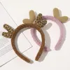 Christmas Headband Plush Elk Antlers Hair Hoops Woman Girl Hairband Xmas Party Headwear Tools Hair Accessories 6 Colors DW59402919957