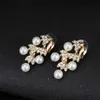 Imitation Perlenkette Ohrringe Dubai Hochzeit Schmuckset für Frauen Kleider Accessoires Gold Colors303O