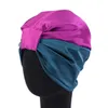 Styling Dubbelskikt Natthatt Stretch Silk Hair Cap Ladies Headband Hijab Bonnet Muslin Turban Hårcaring Kemoterapi Satin