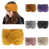 Orecchio Winter Warmer fascia di modo delle donne maglia di lana di fascia dell'involucro della testa di torsione annodata Hairband ragazze accessori per capelli