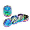 Herb Grinder Zinc Alloy Smoking Grinders Diamante Herb Grinders 4 Layers Hand Muller Spice Crusher 5 color 43MM EHE1597