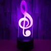 Bunte 3D-LED-Leuchten Berühren Fernbedienung Atmosphäre 3D kleine Tischlampe Schlafzimmer LED dekoratives Musical Note kleines Nachtlicht