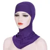 Foulard soyeux bonnet bas pour femme bandeau sous-écharpe tête couverture islamique Bonnet écharpe bonnet hijab intérieur