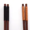 100pair / lot 22.5cm bois Chopsticks Cassia Siamea Enveloppé fil de style japonais cuisine salle à manger Vaisselle écologique