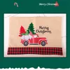 Arbre de Noël Napperons de camion rouge Tapis de table Hiver Père Noël Buffalo Plaid Napperon Salle à manger Maison Décoration de table de Noël CYZ2813 50Pcs