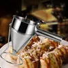 Stainless Steel Plunger Funnel with Funnel Drip Cream Sauce Stand Small Octopus Balls Tool With Rack Baking Cupcake Kitchen tool