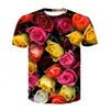 T Degli Uomini Della Camicia Fiore Maglietta Hip Hop Tee Rosso 3d Stampa T-shirt Fresco Abbigliamento Uomo 2020 Nuova Estate Casual Magliette E Camicette streetwea