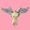 천사의 날개 candicraft 순수 손으로 만든 아름다운 깃털 화이트 골드 실버 요정 날개 창조적 인 웨딩 파티 장식 촬영 소품 180cm