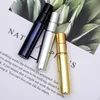 10ML Portable Gold Silver Black Glass Perfume Bottles With Atomizer Empty Cosmetic Containers For Travel Spray bottle 1000Pieces Lot