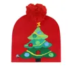 Pom Pom Natal malha chapéus chapéus com Barrete Led Light Xmas Gorros Crochet Chapéus de Inverno cervos Gilrs de Natal Decoração