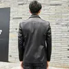 Male Spring Fashion Casual Leather Suit Long Sleeved Motorcycle Leather Jacket Slim Fit Men Autumn Leather Coat For Weight 90kg