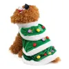 Cucciolo di cane a forma di albero di Natale abiti invernali con cappuccio invernale caloroso abito con cappuccio di Natale per decorazione per feste all'ingrosso