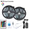 Freeshipping 5 M 10 M LED Strip 2835 IP65 Waterdichte Luces RGB Streep LED Lichtbrein Flexibele Ribbon Stripe DC 12V RGB Diode Tape WIFI-controller