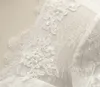 Vestido de Noiva 긴 소매 웨딩 드레스 2017 얇은 얇은 명주 그물 레이스 아플리케 웨딩 드레스 비드 벨트 신부 드레스 Boda