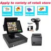 Drucker 15-Zoll-Touchscreen-Gerät mit Drucker und Geldkassette. Kostenlose Online-App zum Verkauf. Verwalten Sie Ihr kleines Unternehmen.1