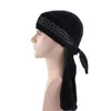 Velours Durag Pirate Chapeaux Bonnet De Cheveux Avec Longue Queue Hip Hop Chapeaux Casquettes De Cyclisme Pour Adultes Hommes Et Femmes Accessoires De Sport