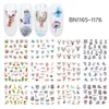 12pcs Nail Art Transfer Decals Water Stickers Colorful Nail Jewelry Flower Animal Black Sliders Manicure Tattoos JIBN112912121816927