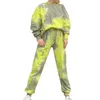 Vertvie Tracksuit Kobiety dwuczęściowe set do biegania spodnie z kapturem Topy Tieb Dye Bluzy Ropa Mujer Summer 2