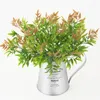 スタイルの人工植物ユーカリの草のプラスチックシダの緑の葉偽の花の植物の結婚式の家の装飾テーブルデコラ1