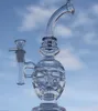 Newxiao Glass Bong Recycler Dab Rig Oil Rig Glass Water Pipe Fab Egg Glass Bubbler with 14.4mmボウル