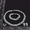 Brincos colar yulaili prata cor conjuntos de jóias de casamento nupcial xo pulseira anel para mulheres elegante festa presente moda costume1541