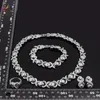 Orecchini Collana Yulaili Colore argento Set di gioielli da sposa Anello da sposa XO Bracciale per donna Elegante regalo per feste Costume di moda