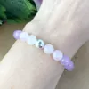 MG0958 Pulsera delicada con cuentas de hematita, pulseras apilables de piedras preciosas naturales, pulsera de protección EMF elástica de cristal 304o