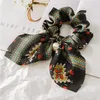 13 Styles Retro Print Scrunchies Streamers Pearl Bow Elastic Hairband Ponytail Holder Hair Rope Women Lady Fashion Hair Accessories M2722