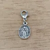 100 Stück religiöse Medaille San Benito schwimmende Karabiner-Charm-Anhänger für Schmuckherstellung, Armband, Halskette, DIY-Zubehör, 10 x 31 mm, A-385b